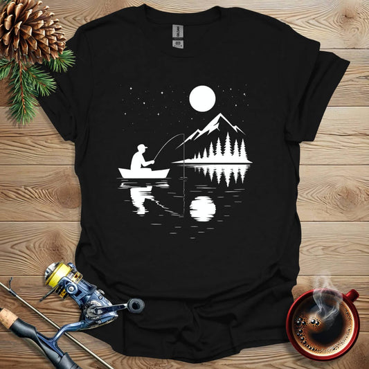 Printify T-Shirt Black / S Moonlight Fishing T-Shirt