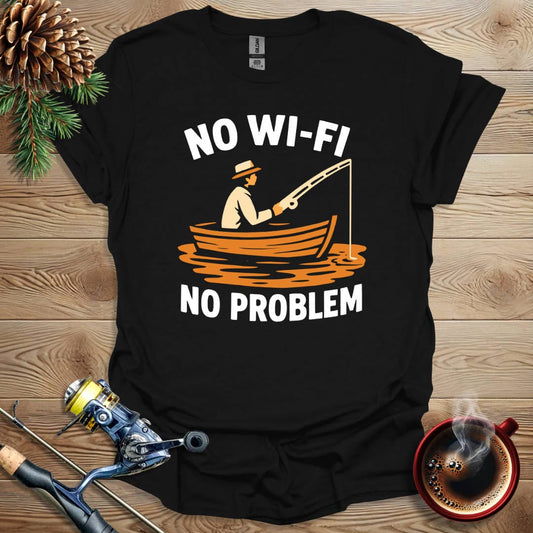 Printify T-Shirt Black / S No WiFi No Problem T-Shirt