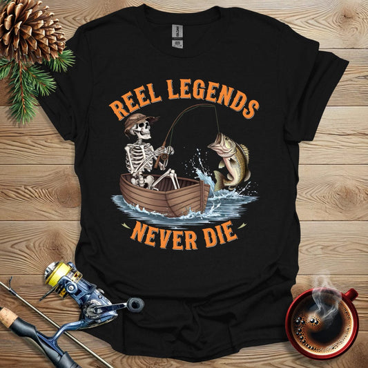 Printify T-Shirt Black / S Reel Legends Never Die T-Shirt