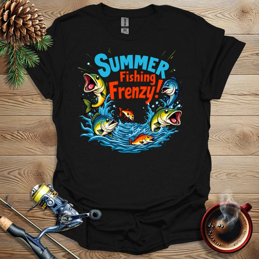 Printify T-Shirt Black / S Summer Fishing Frenzy T-Shirt