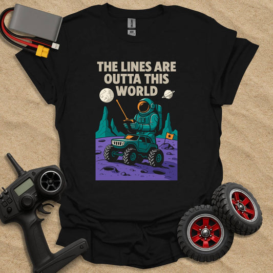 Printify T-Shirt Black / S The Lines Are Outta This World T-Shirt