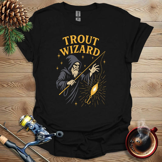 Printify T-Shirt Black / S Trout Wizard T-Shirt