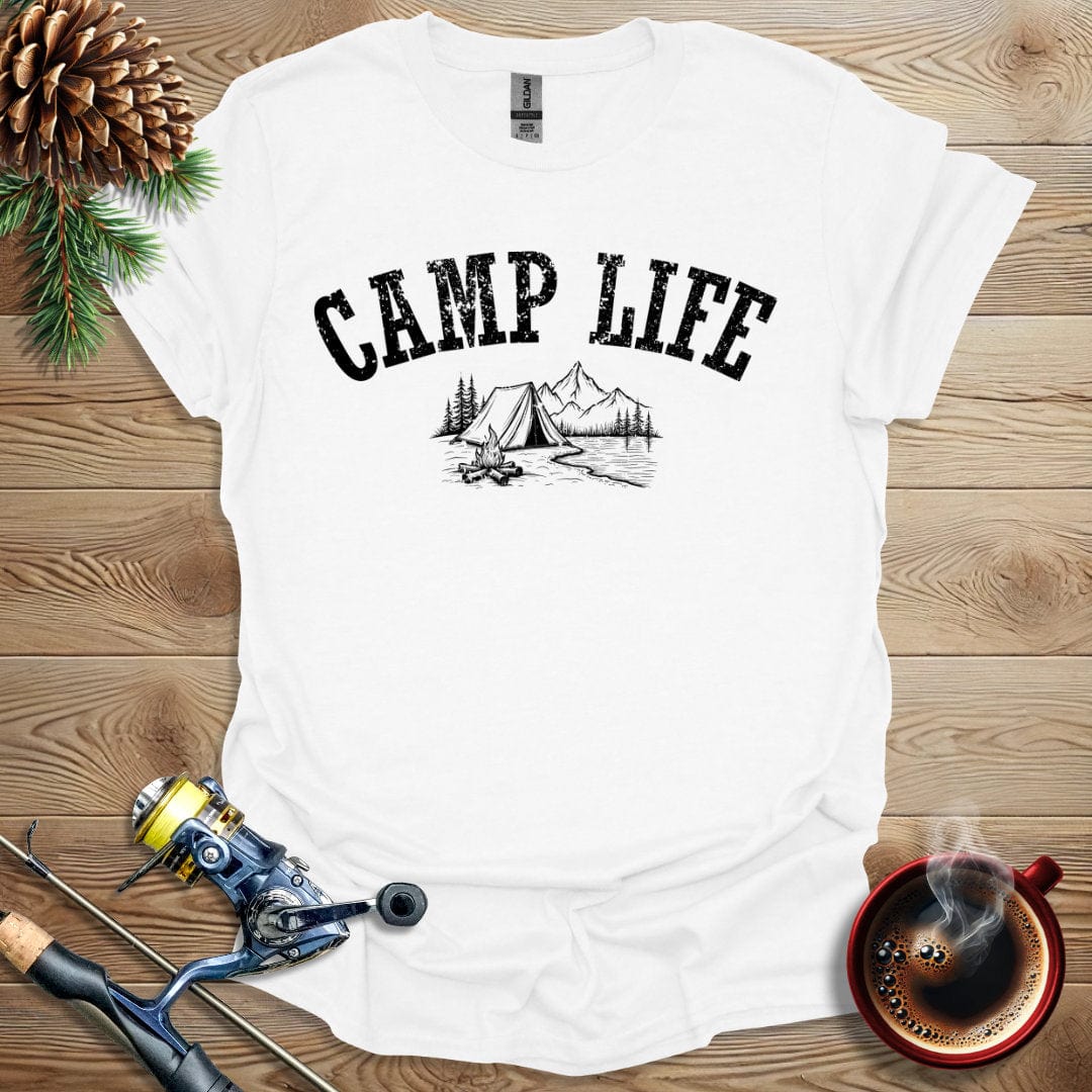 Printify T-Shirt Camp Life (B&W) T-Shirt