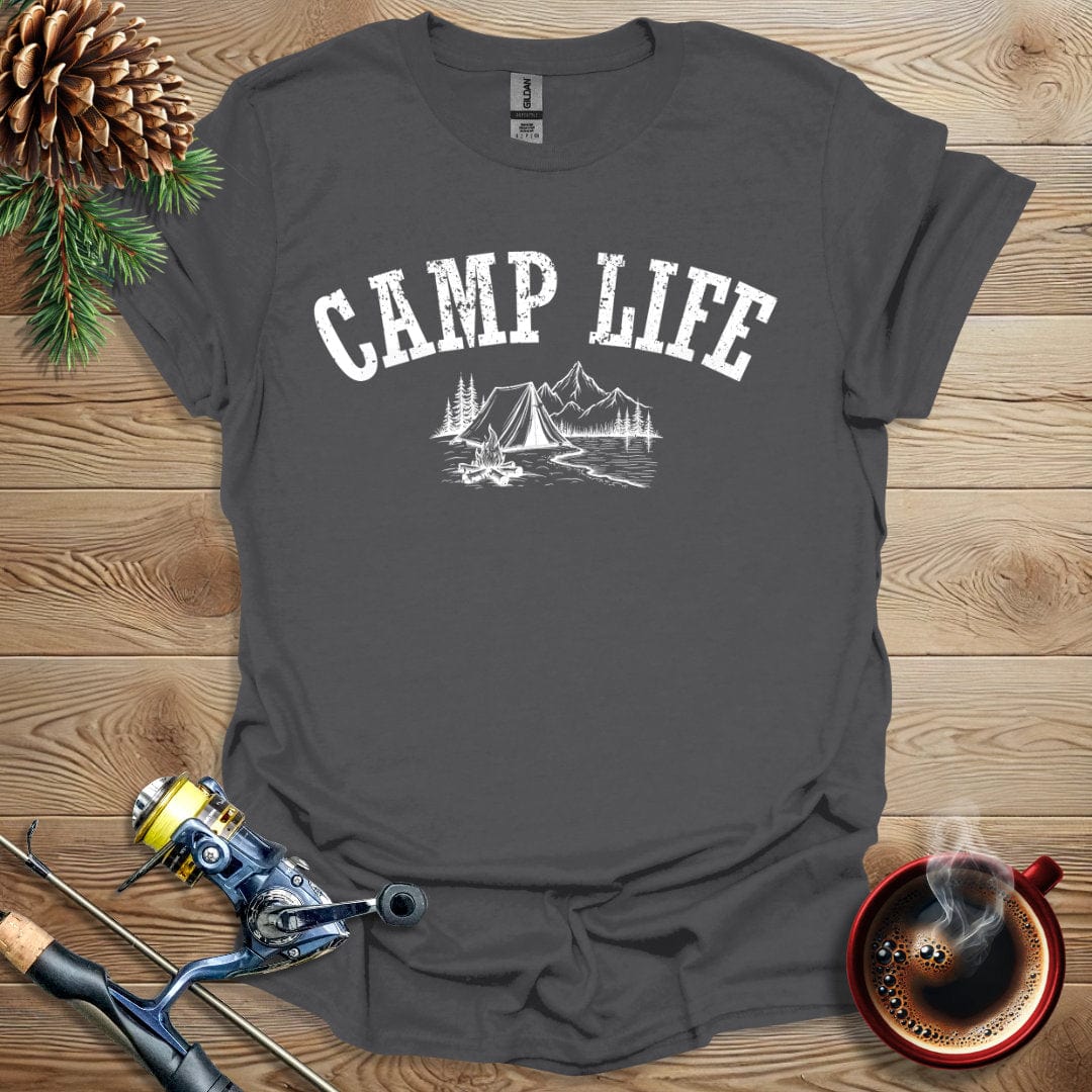 Printify T-Shirt Camp Life (B&W) T-Shirt