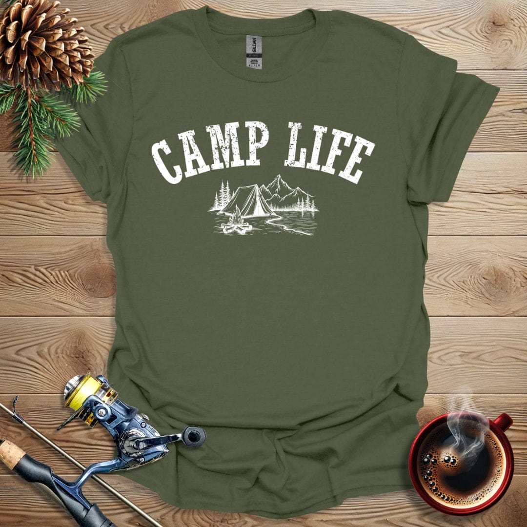 Printify T-Shirt Camp Life (B&W) T-Shirt