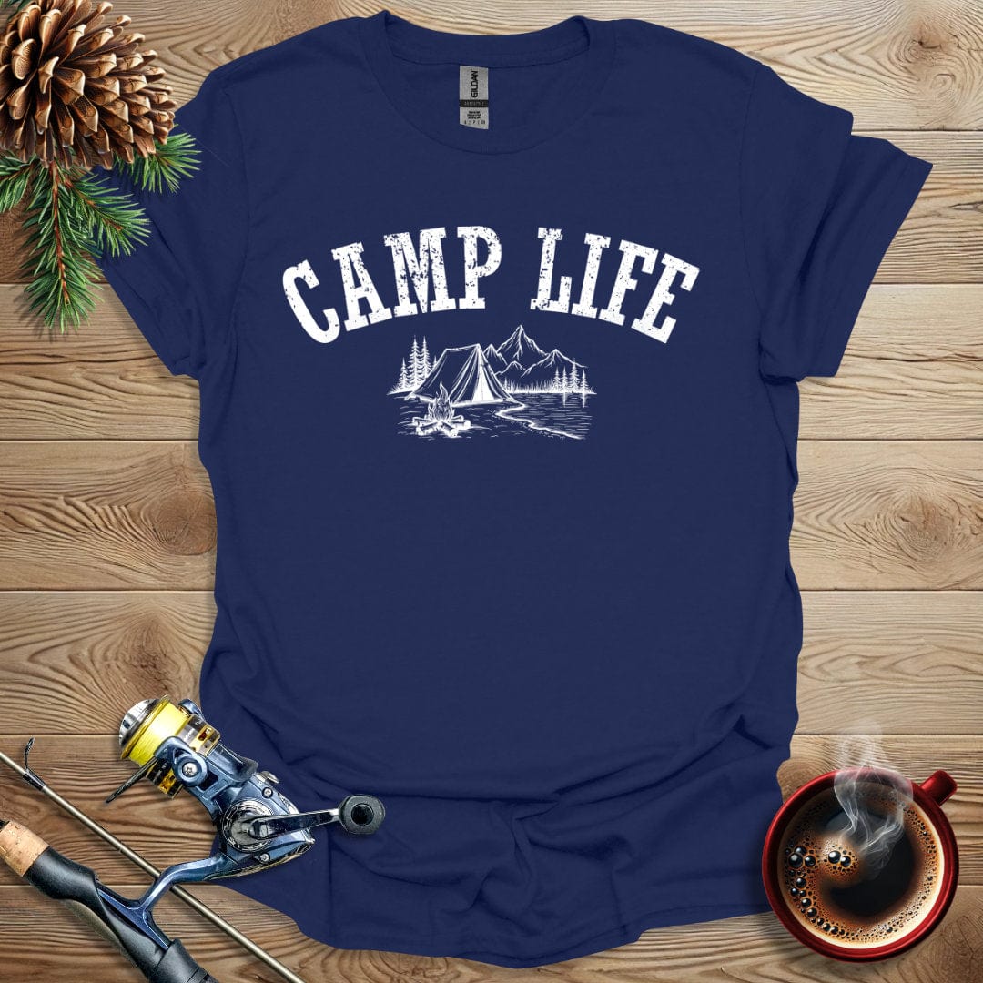 Printify T-Shirt Camp Life (B&W) T-Shirt