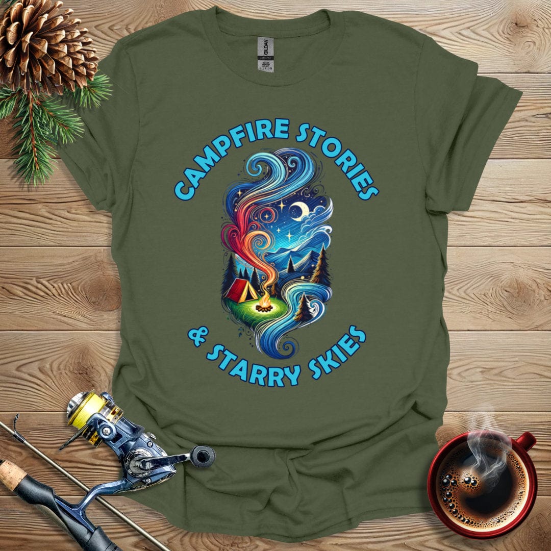 Printify T-Shirt Campfire Stories and Starry Skies T-Shirt
