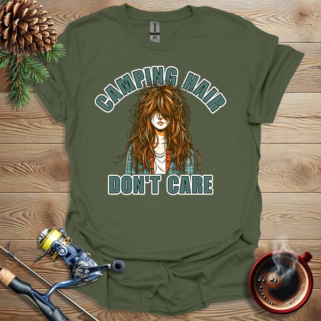 Printify T-Shirt Camping Hair Don't Care T-Shirt