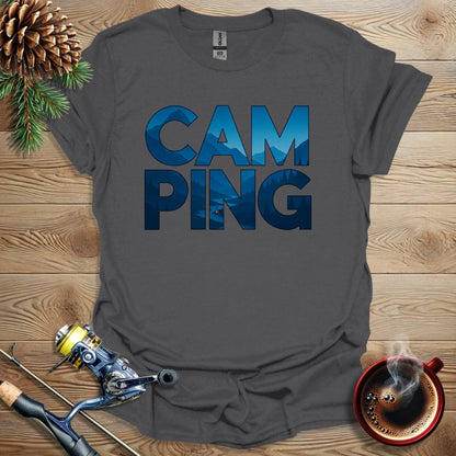 Printify T-Shirt Charcoal / S Cam-Ping Text T-Shirt