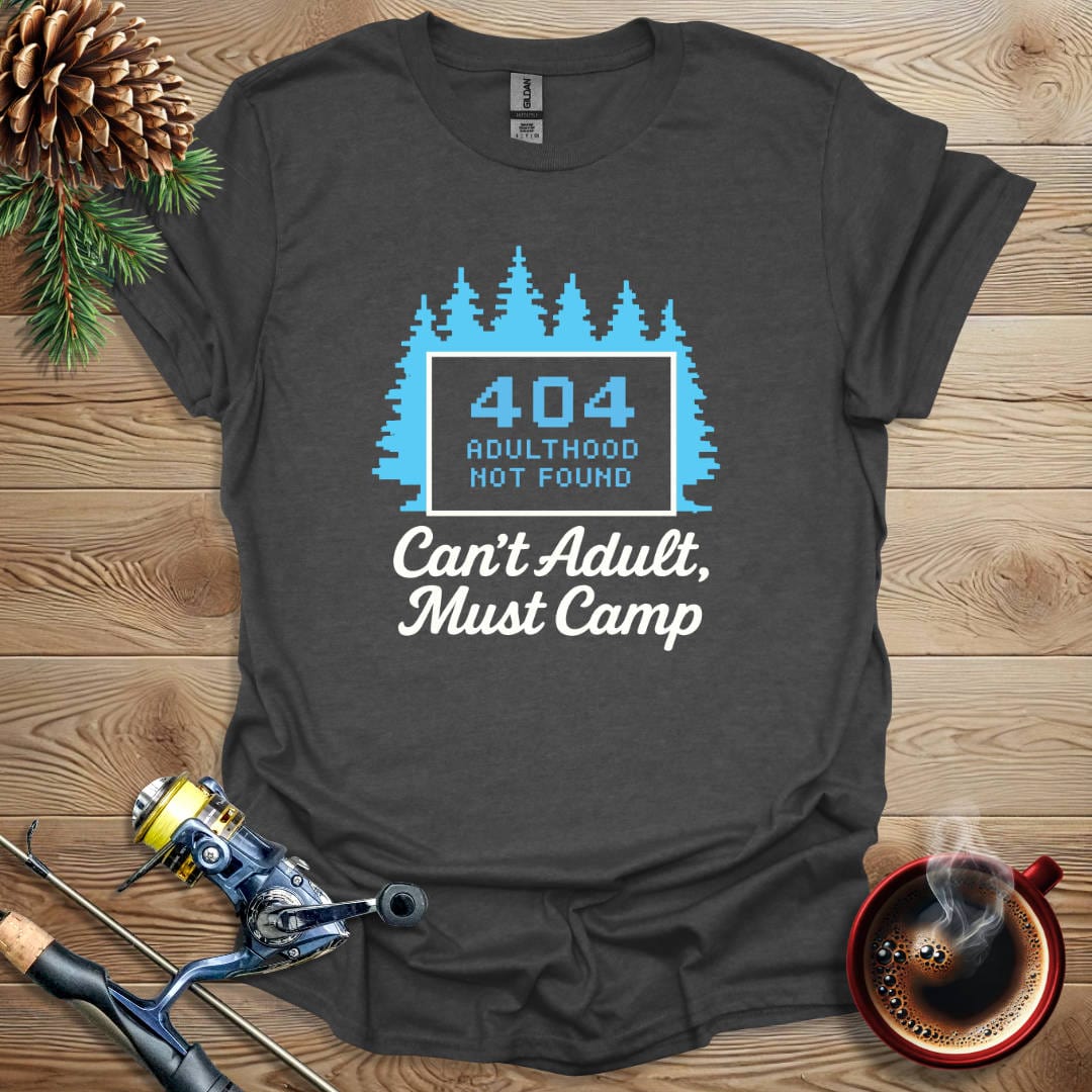 Printify T-Shirt Dark Heather / S 404-Adulthood Not Found T-Shirt