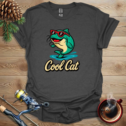 Printify T-Shirt Dark Heather / S Cool Cat T-Shirt