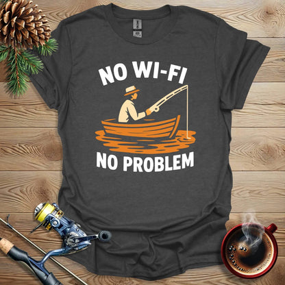 Printify T-Shirt Dark Heather / S No WiFi No Problem T-Shirt