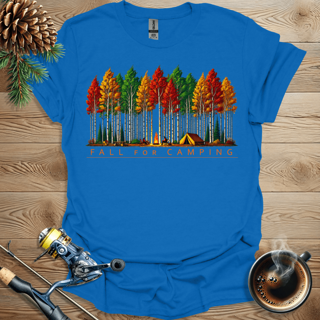 Printify T-Shirt Fall For Camping T-Shirt