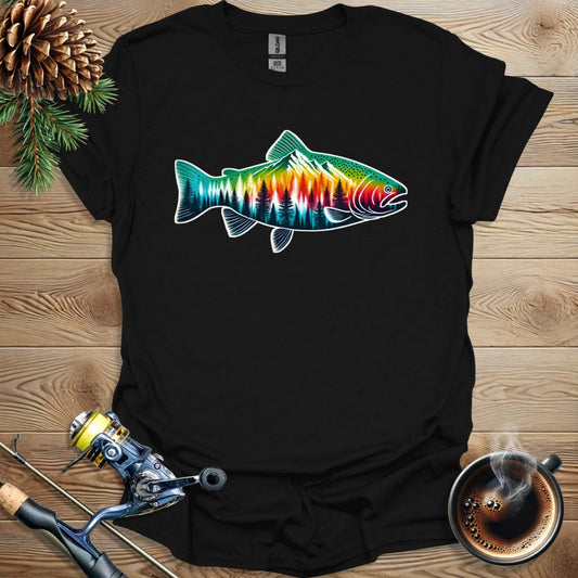 Printify T-Shirt Fish & Mountains T-Shirt