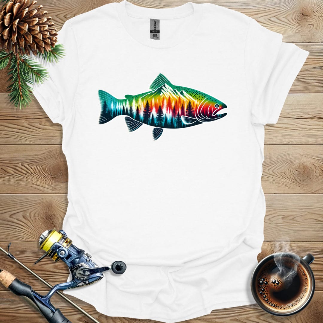 Printify T-Shirt Fish & Mountains T-Shirt