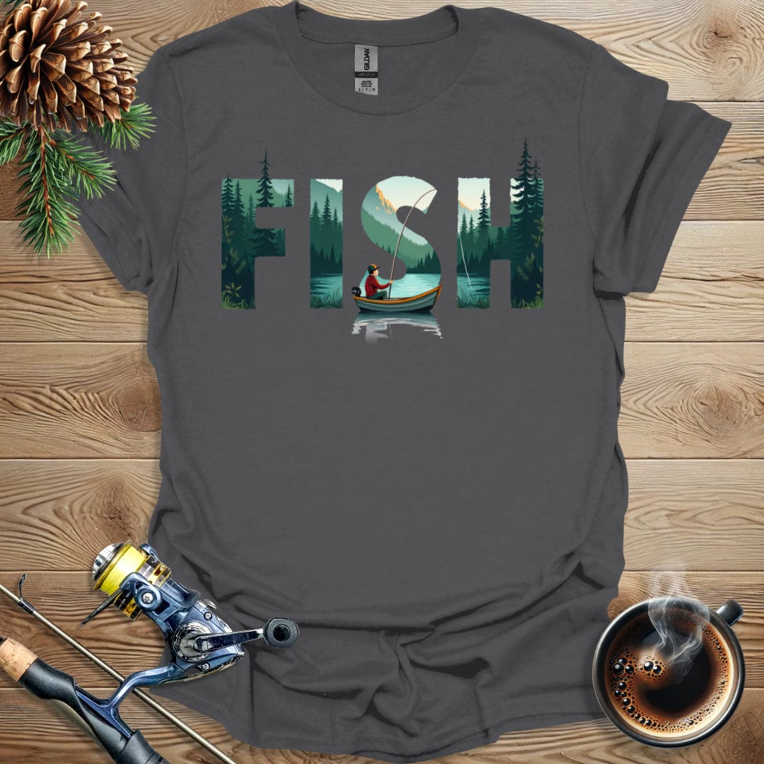 Printify T-Shirt Fish Text Design T-Shirt