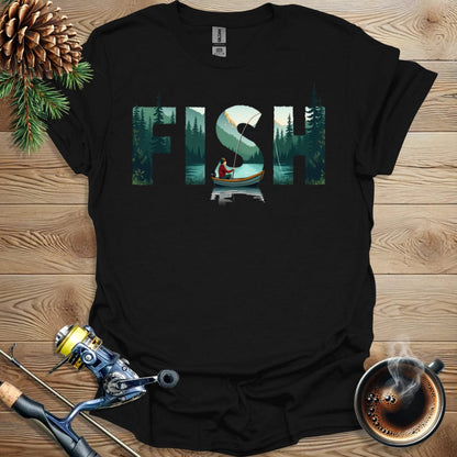 Printify T-Shirt Fish Text Design T-Shirt