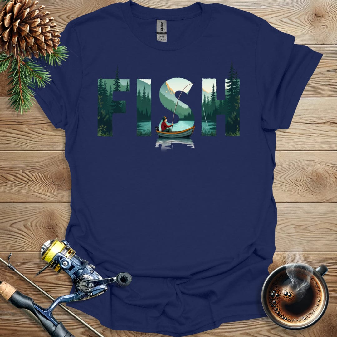 Printify T-Shirt Fish Text Design T-Shirt