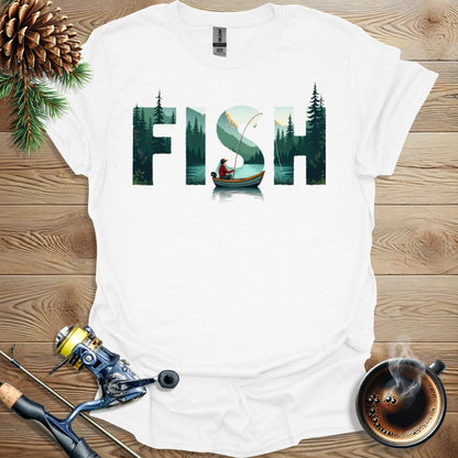 Printify T-Shirt Fish Text Design T-Shirt