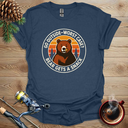 Printify T-Shirt Go Outside - Worst Case Bear Gets A Snack T-Shirt