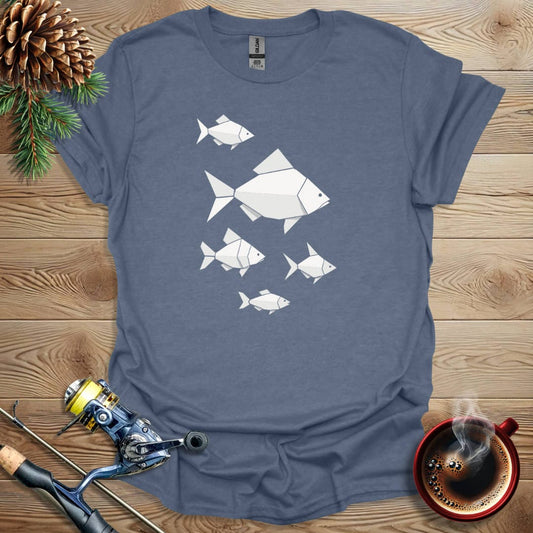 Printify T-Shirt Heather Indigo / S Geometric Fish T-Shirt