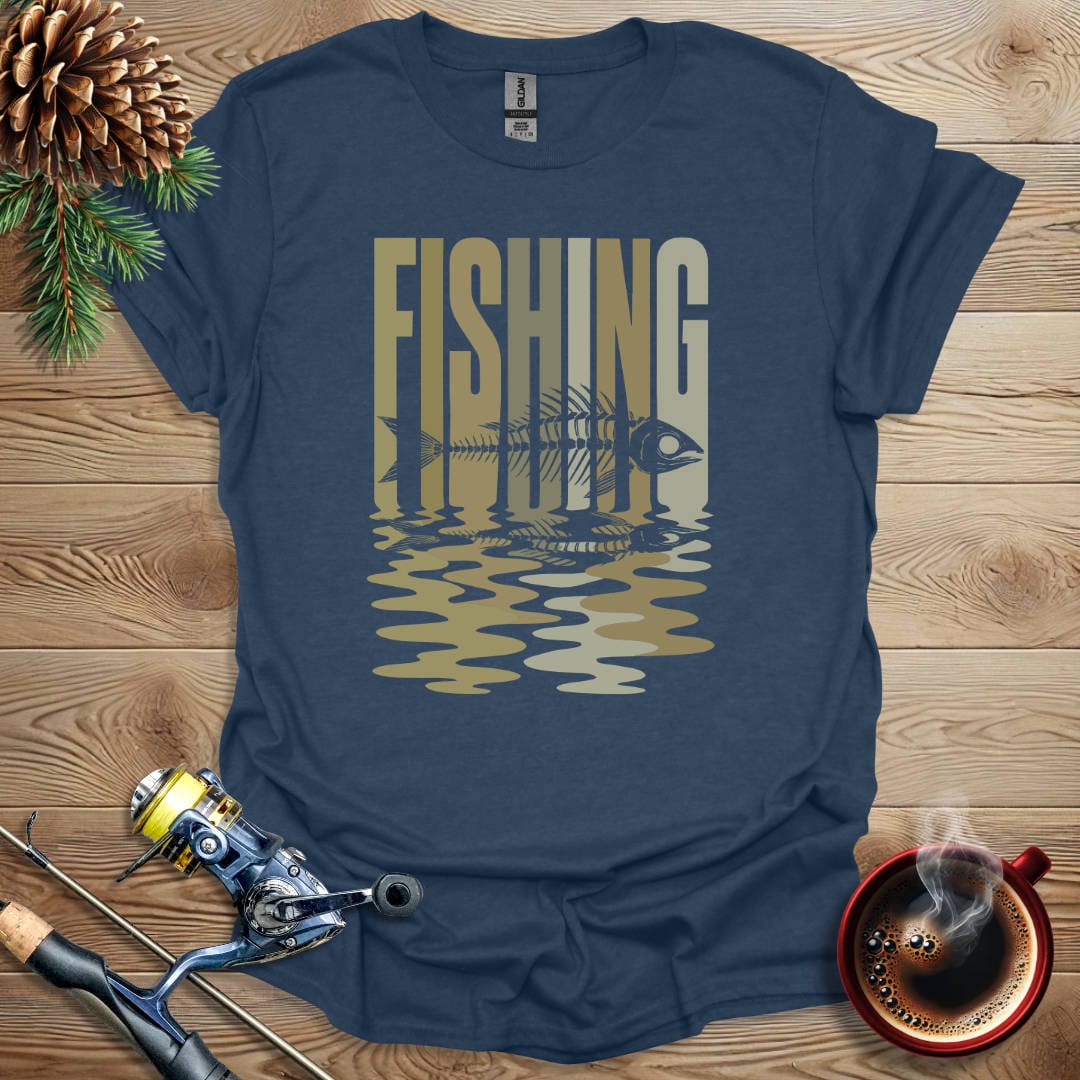 Printify T-Shirt Heather Navy / S Fishing Muted T-Shirt