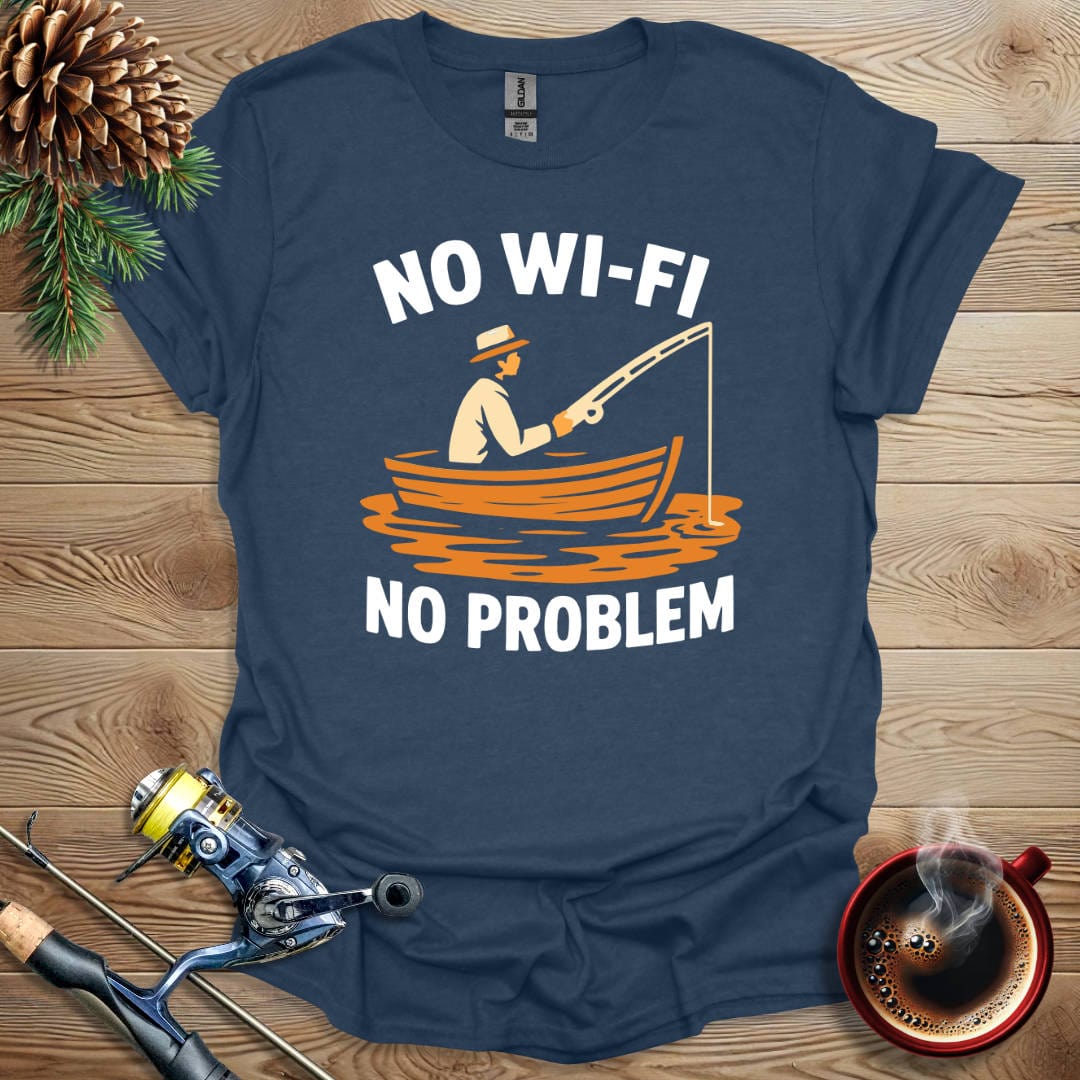 Printify T-Shirt Heather Navy / S No WiFi No Problem T-Shirt
