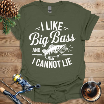 Printify T-Shirt I Like Big Bass And I Cannot Lie T-Shirt