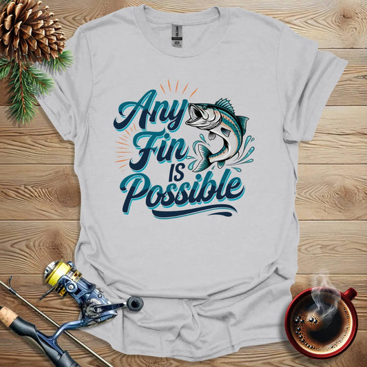 Printify T-Shirt Ice Grey / S Any Fin Is Possible T-Shirt