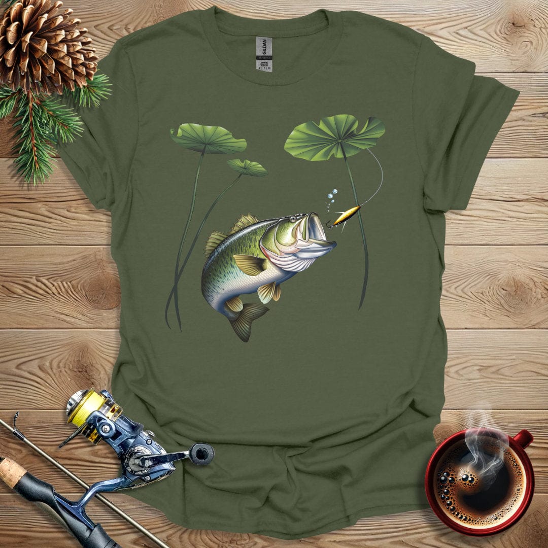 Printify T-Shirt Military Green / S Bass Underwater T-Shirt