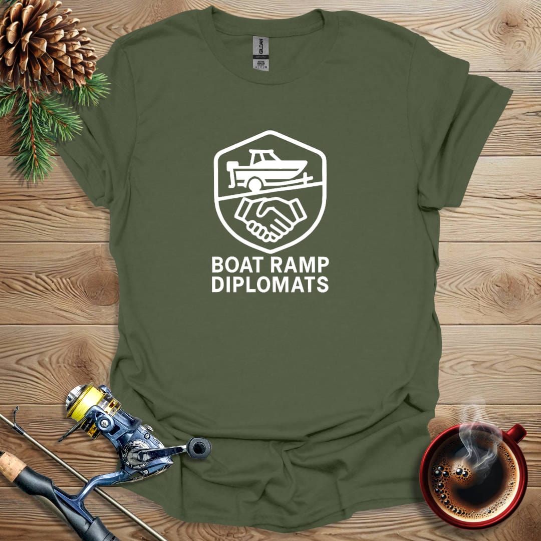Printify T-Shirt Military Green / S Boat Ramp Diplomats T-Shirt