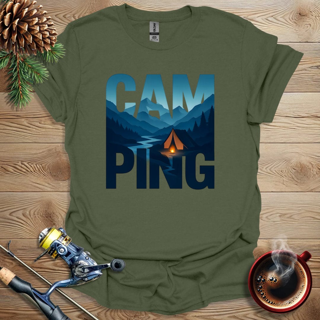 Printify T-Shirt Military Green / S Cam-Ping T-Shirt