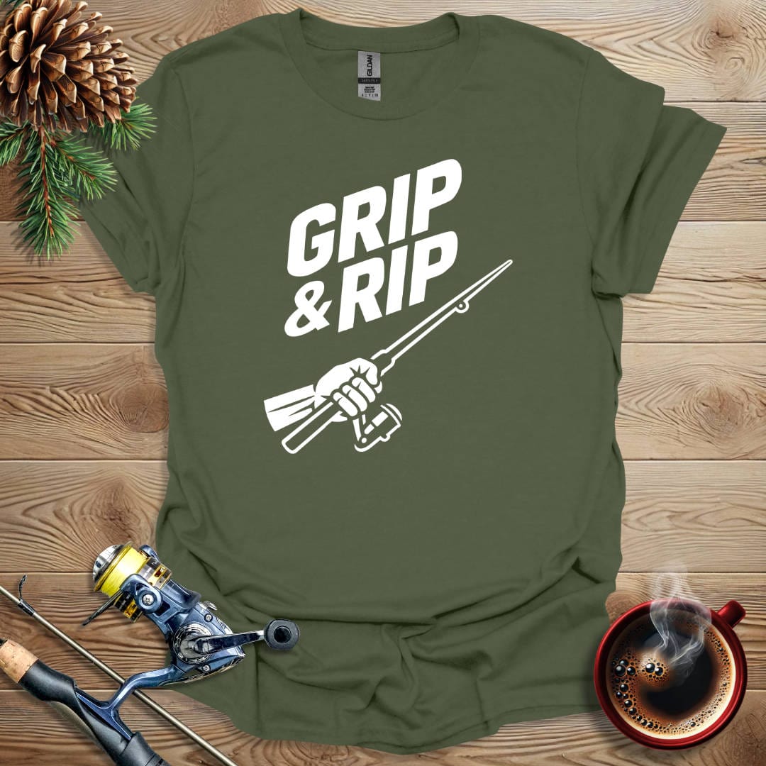 Printify T-Shirt Military Green / S Grip & Rip T-Shirt