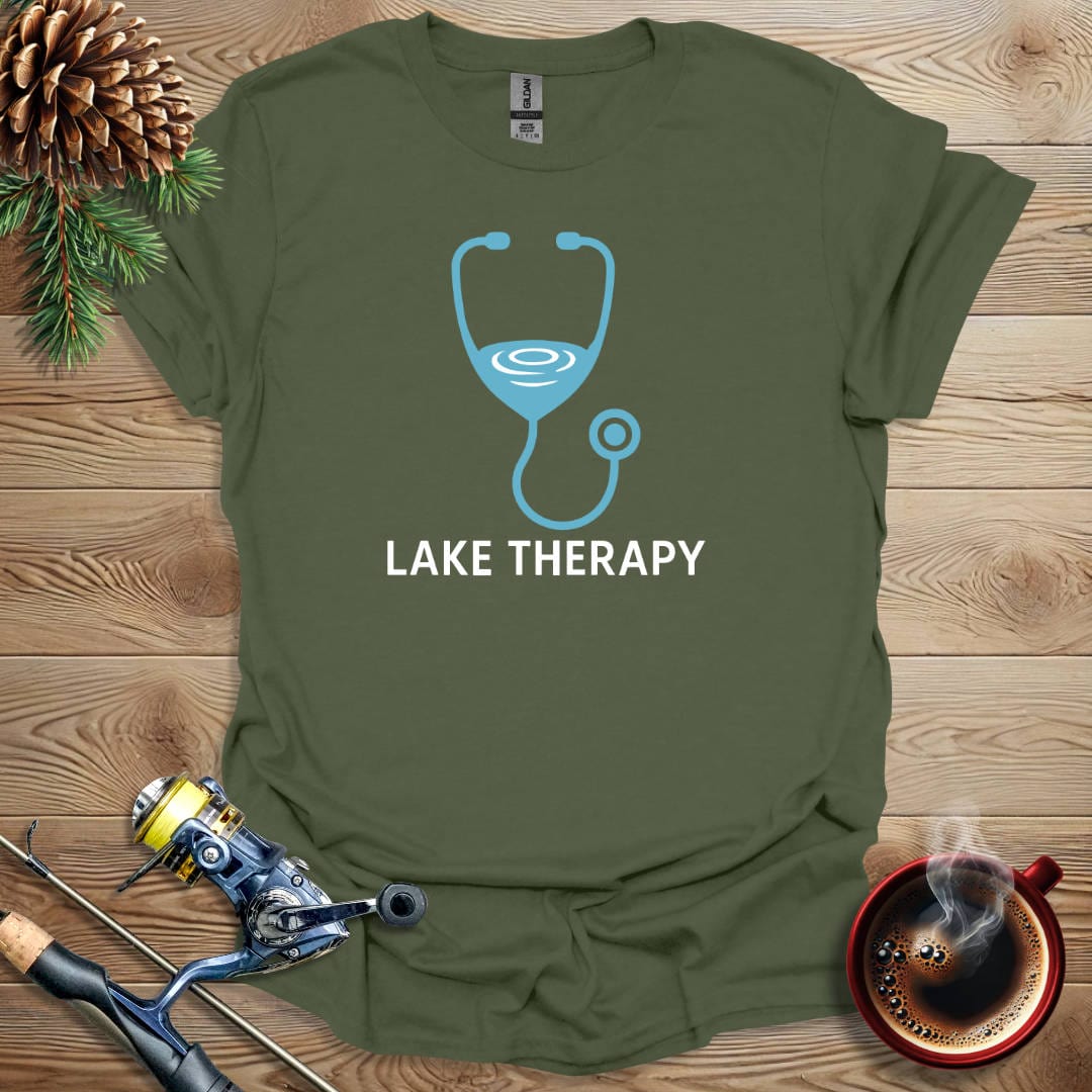 Printify T-Shirt Military Green / S Lake Therapy T-Shirt
