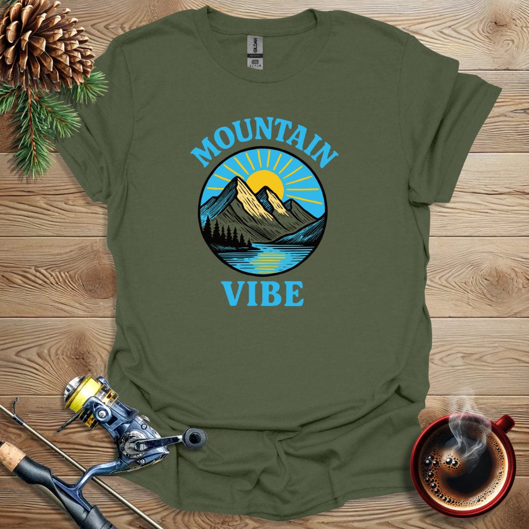Printify T-Shirt Military Green / S Mountain Vibe T-Shirt
