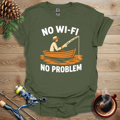 Printify T-Shirt Military Green / S No WiFi No Problem T-Shirt