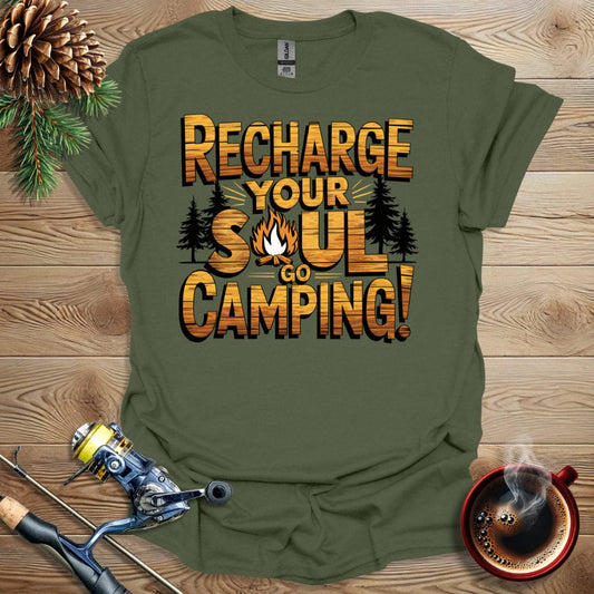 Printify T-Shirt Military Green / S Recharge Your Soul T-Shirt