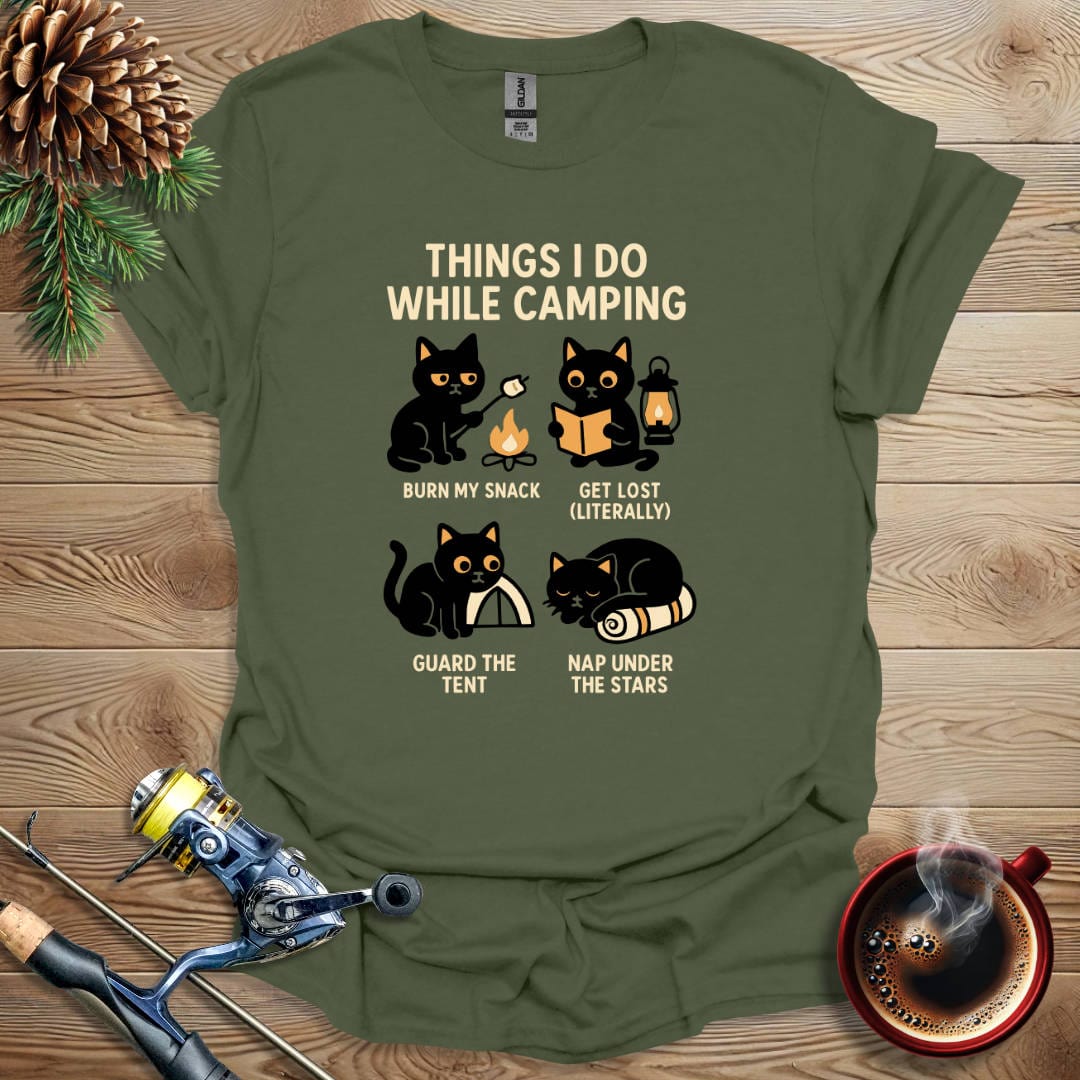 Printify T-Shirt Military Green / S Thing I Do While Camping T-Shirt