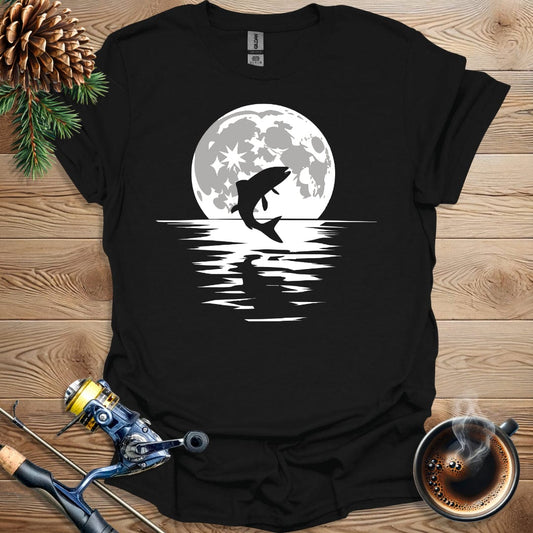 Printify T-Shirt Moon Fish Silhouette T-Shirt