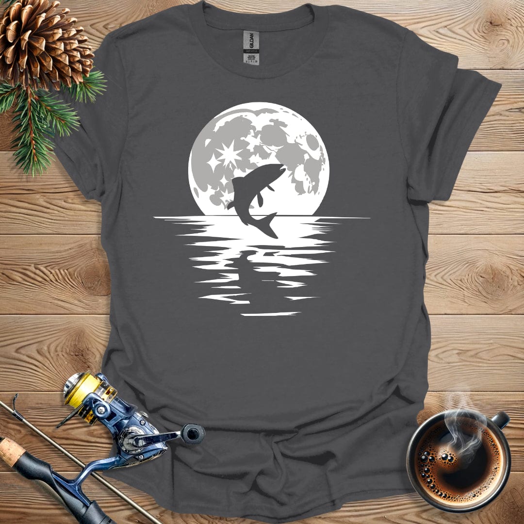 Printify T-Shirt Moon Fish Silhouette T-Shirt