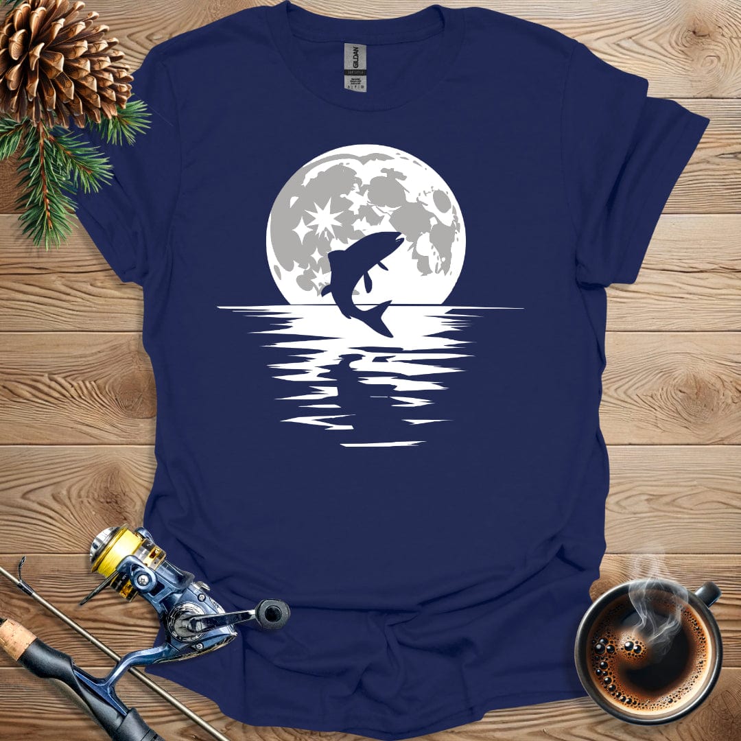 Printify T-Shirt Moon Fish Silhouette T-Shirt