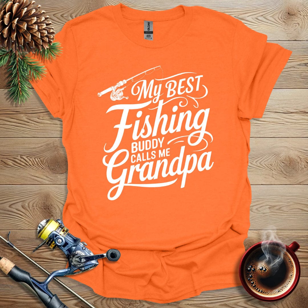 Printify T-Shirt My Best Fishing Buddy Calls Me Grandpa T-Shirt