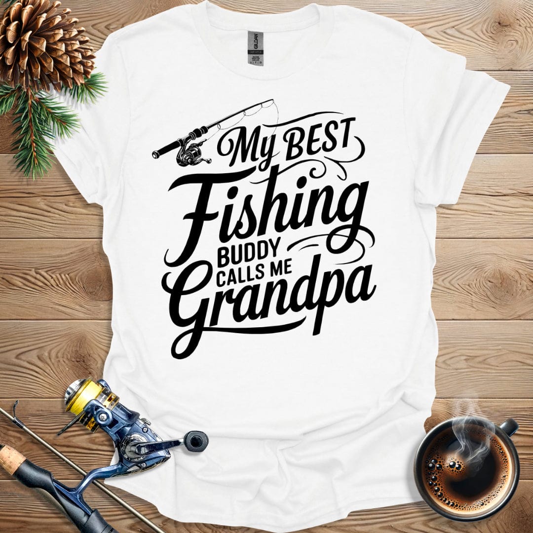 Printify T-Shirt My Best Fishing Buddy Calls Me Grandpa T-Shirt