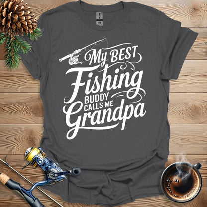 Printify T-Shirt My Best Fishing Buddy Calls Me Grandpa T-Shirt