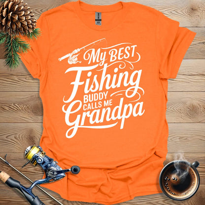 Printify T-Shirt My Best Fishing Buddy Calls Me Grandpa T-Shirt