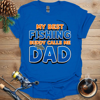 Printify T-Shirt My Best Fishing Buddy Cals Me Dad T-Shirt