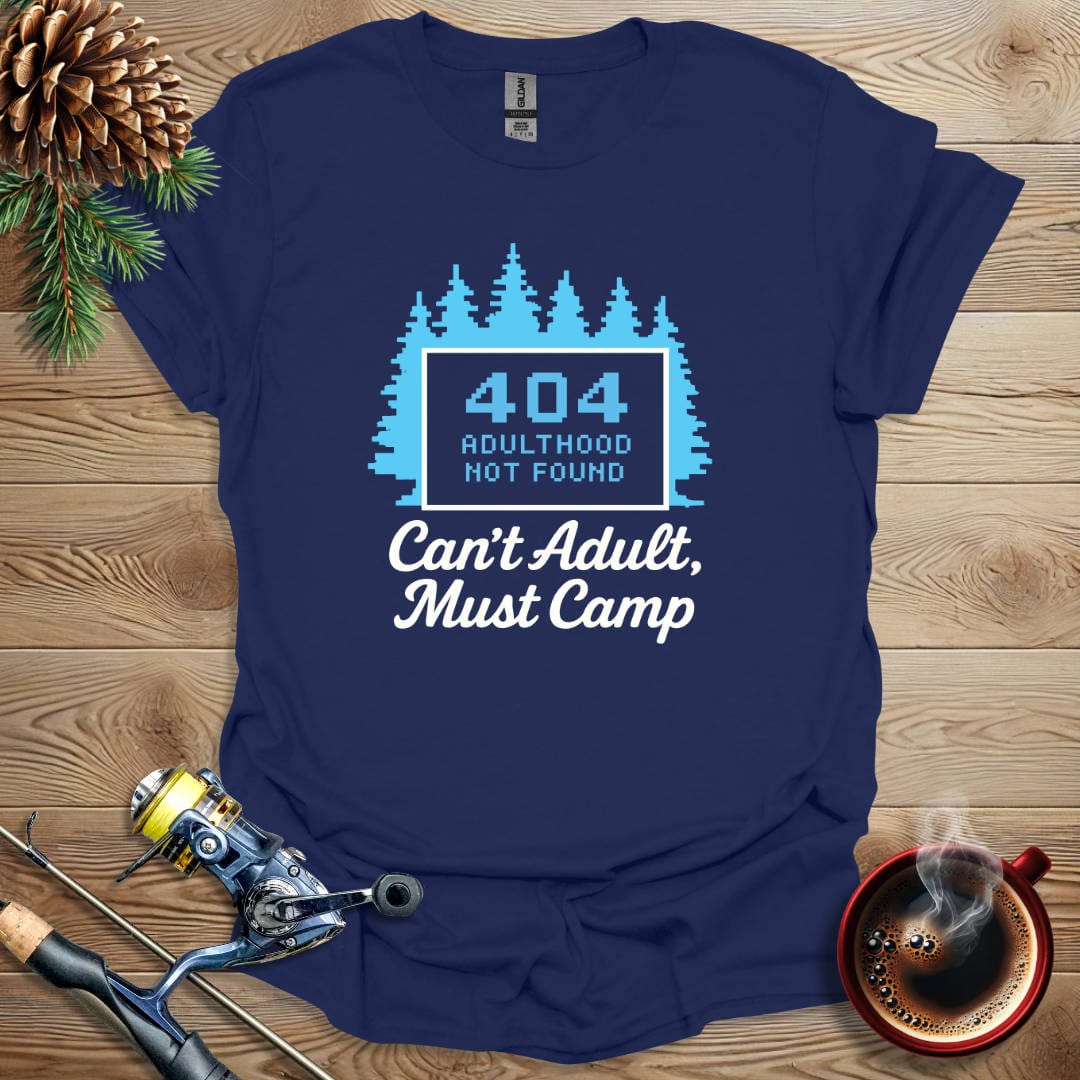 Printify T-Shirt Navy / S 404-Adulthood Not Found T-Shirt