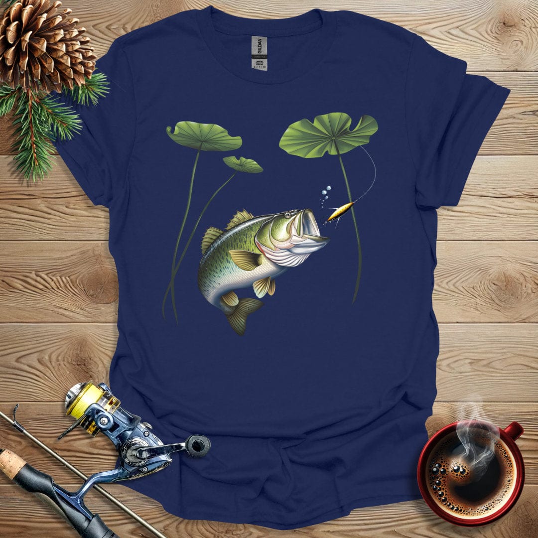 Printify T-Shirt Navy / S Bass Underwater T-Shirt