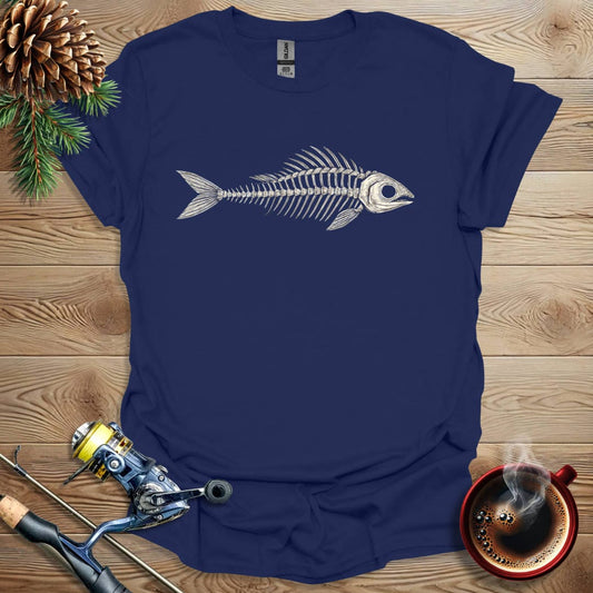 Printify T-Shirt Navy / S Fish Bones T-Shirt