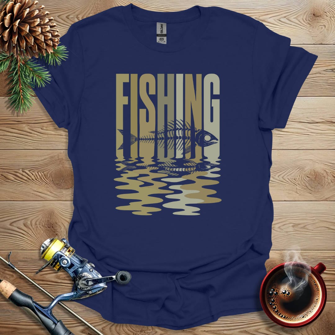 Printify T-Shirt Navy / S Fishing Muted T-Shirt